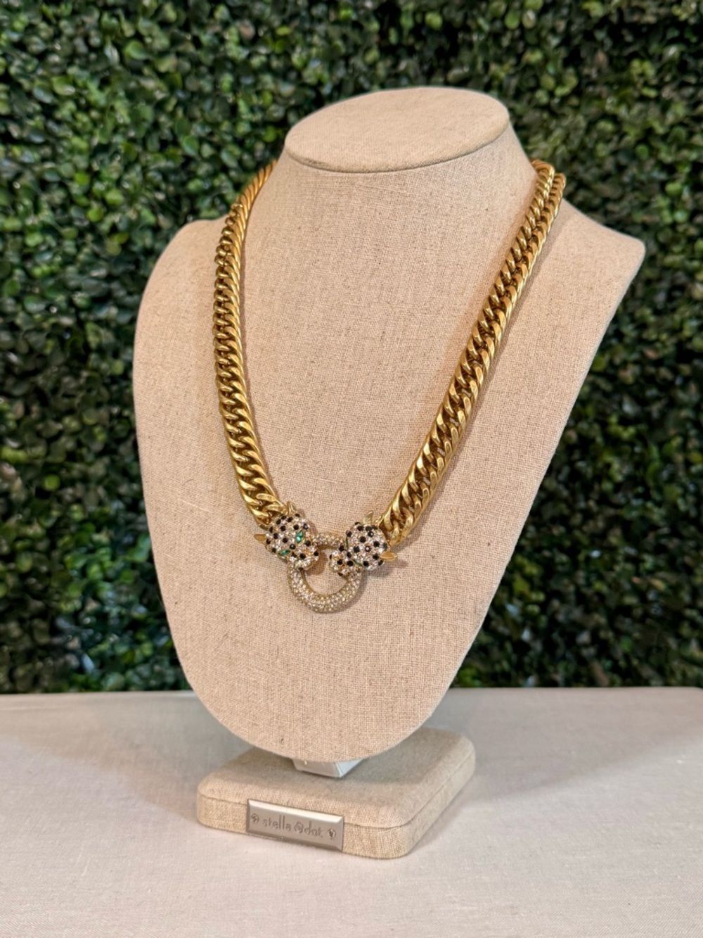 Cabi Gold-Tone Pavé Jaguar Head Statement Necklace - Picture 5 of 5